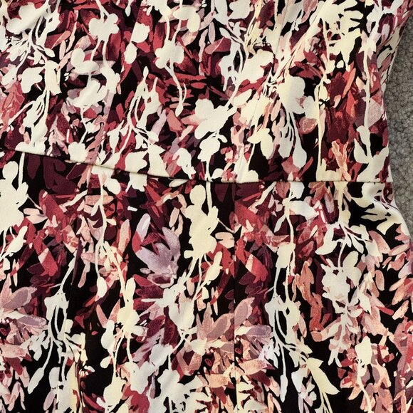 / White House Black Market Black Floral Printed High Low Party Dress US 10 - Picture 3 of 11